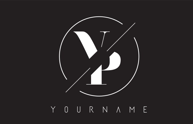 Vp letter logo with cutted and intersected design Vector Image