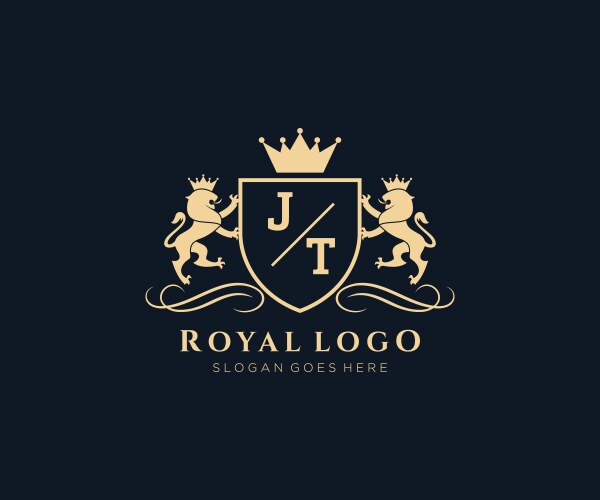 Royal Lion Crest Logo Vector Image