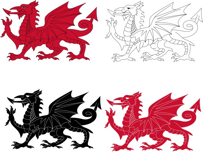Welsh Dragon Emblem Vector Image