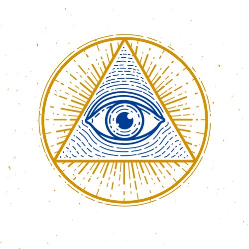 All seeing eye god in sacred geometry triangle Vector Image