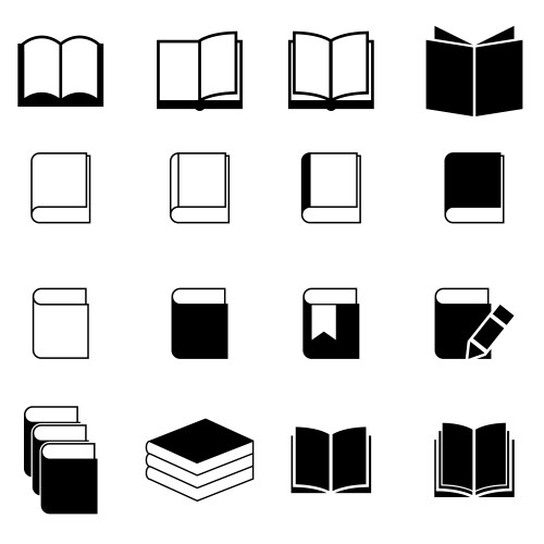 Book icon set simplicity theme Royalty Free Vector Image