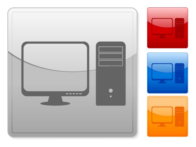 Square web buttons computer vector image