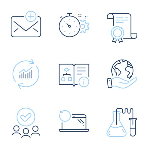 Technical algorithm chemistry lab and new mail vector image