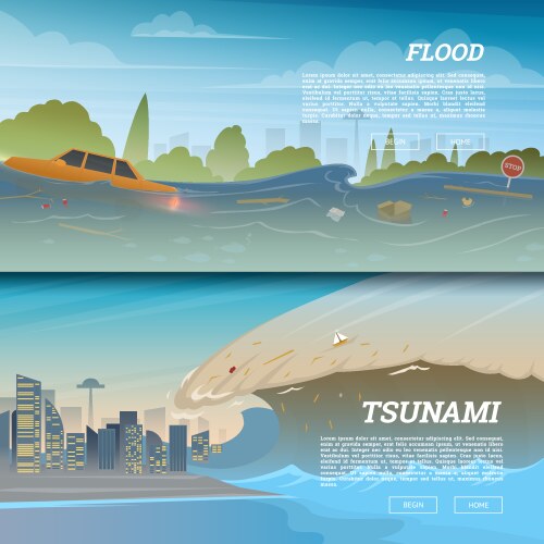 tsunami on tropical beach big waves and ocean vector image