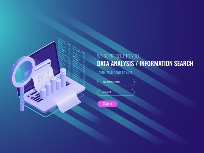 Report on computer program statistics vector image