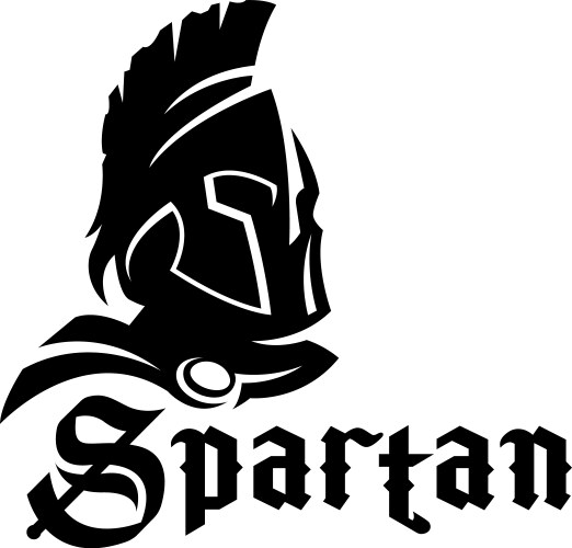 Spartan warrior helmet symbol logo Vector Image