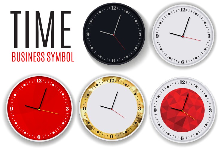 wall clock office template design vector image