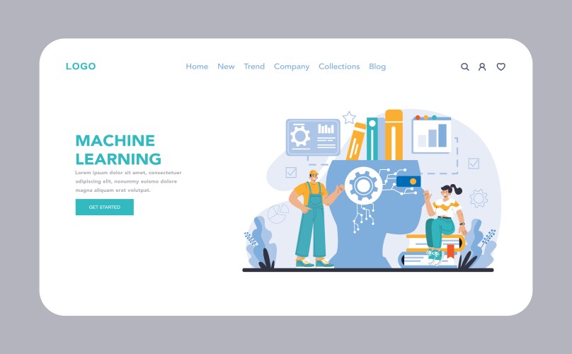 Ai model concept flat Royalty Free Vector Image