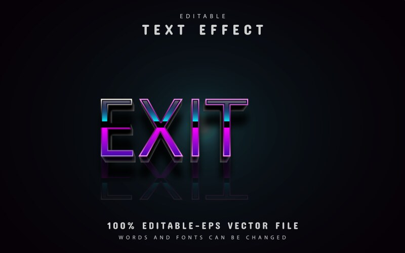 Exit gradient text effect vector image