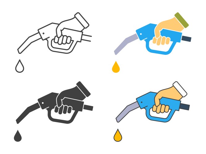 Gasoline pump icons on white background Vector Image