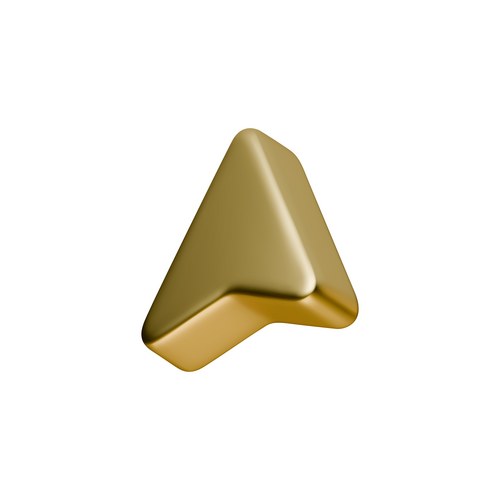 Golden 3d arrow icon with smooth metallic texture Vector Image