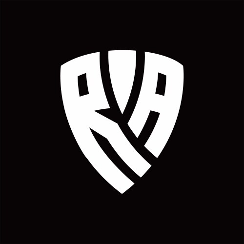 Ra logo monogram with horn shape style design Vector Image