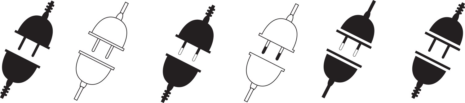 Fire wiring socket and plug on from overload Vector Image