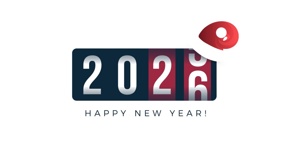 Flip countdown display showing 2026 for happy new vector image