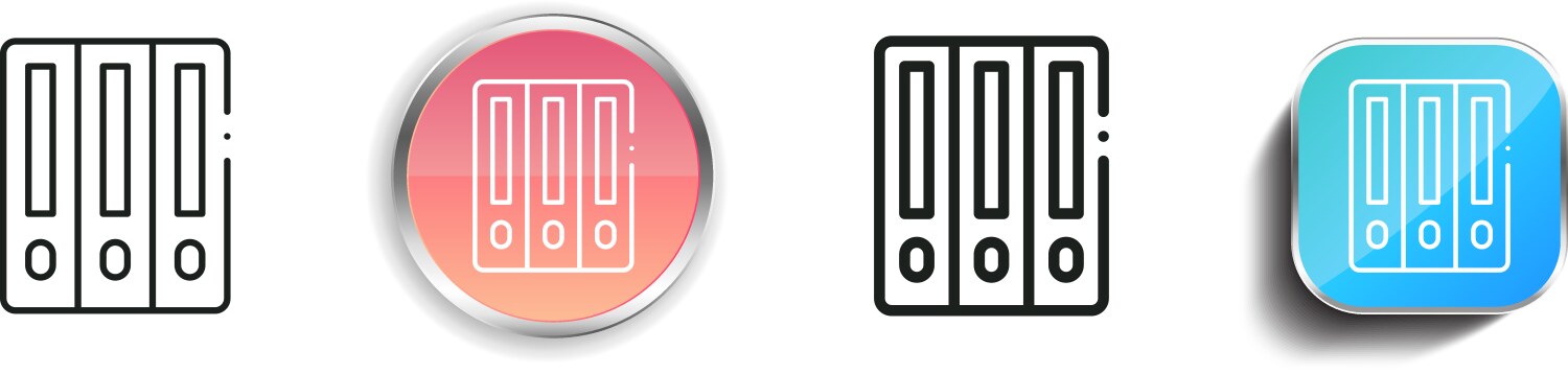 Folder icon thin linear regular and button style vector image