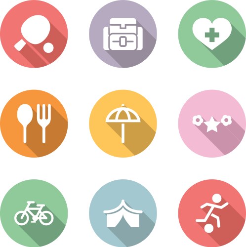 Icon set activity and rest color with shadow vector image