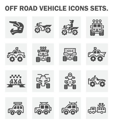 Off Road Vehicle Icons Vector Image