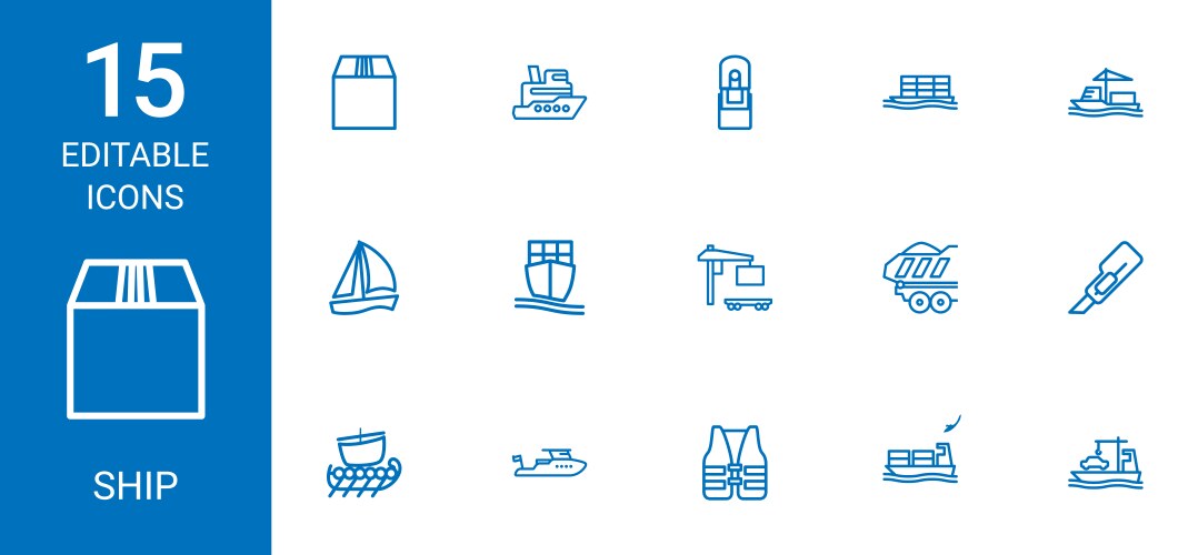 13 ship icons Royalty Free Vector Image - VectorStock
