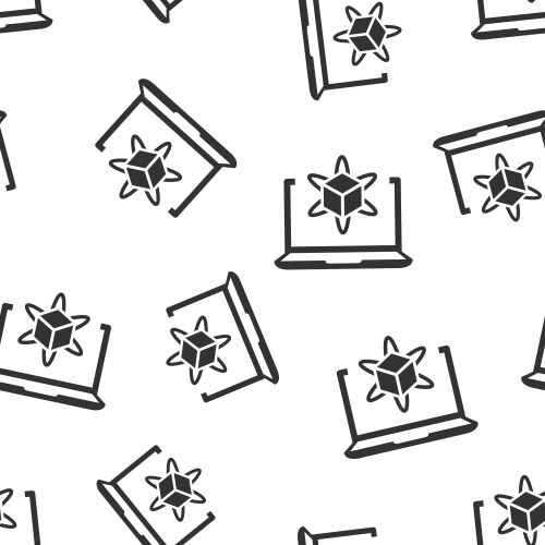 Computer simulation icon seamless pattern vector image