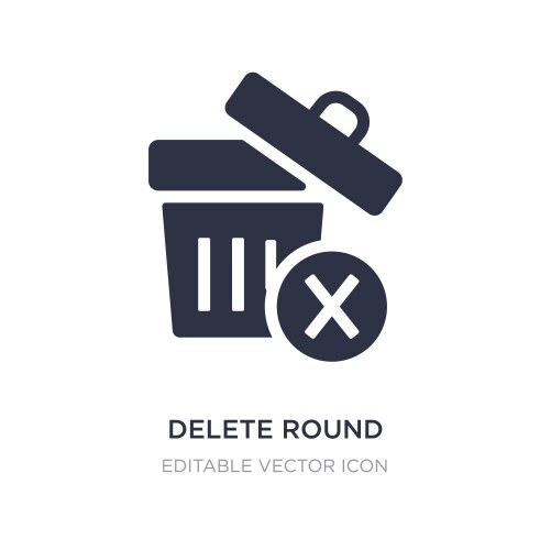 Delete round button icon on white background vector image