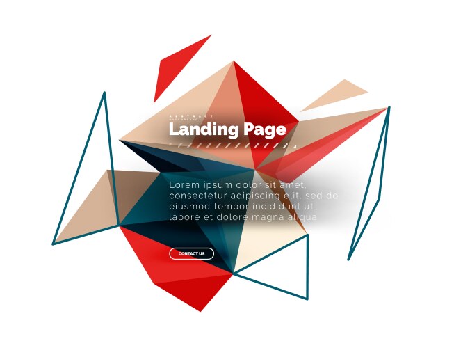Triangular design abstract background landing vector image