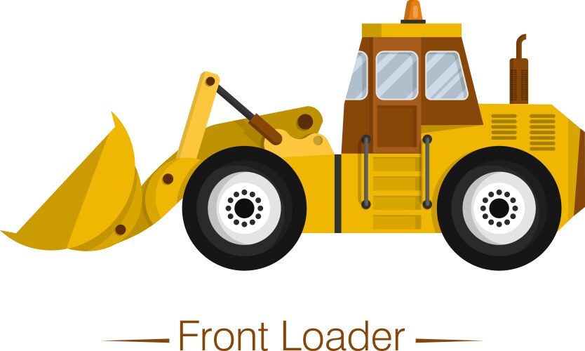 Yellow modern dump truck with brown cab Royalty Free Vector