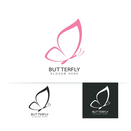Colorful butterfly line art logo overlay Vector Image