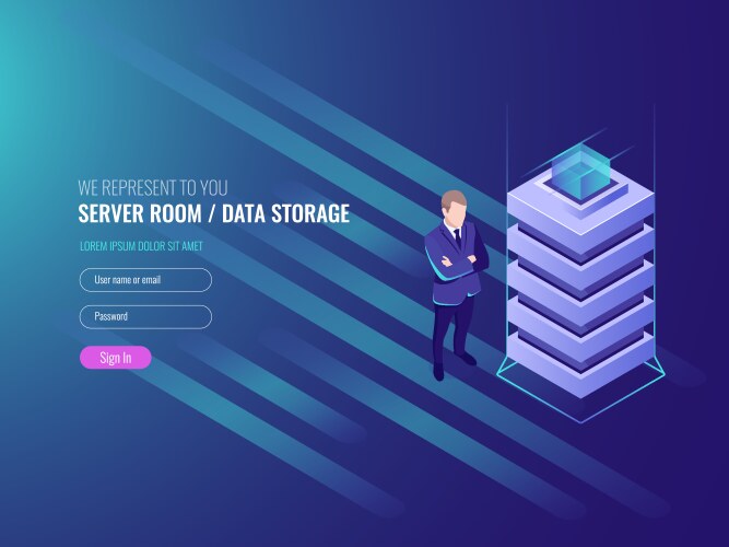 Data center concept databases and internet vector image