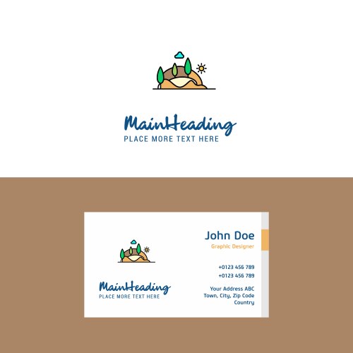 Flat scenery logo and visiting card template Vector Image