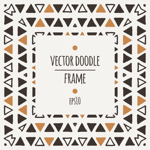 Frame of triangles and segments manually vector image