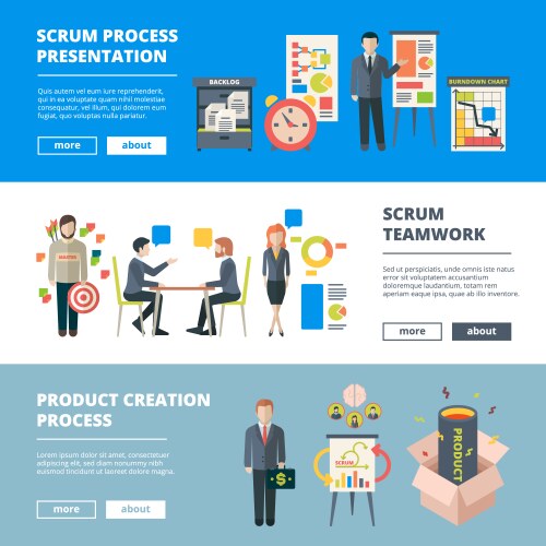 Scrum processes teamwork agile sprints software vector image