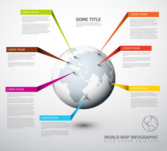 World map globe with pointer marks vektorbild