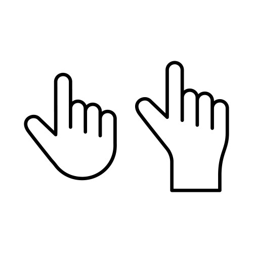 Palm with index finger two different hand set vector image