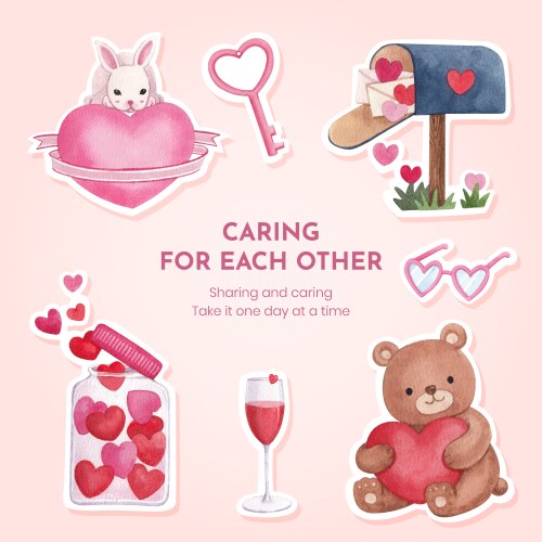 Pack love tags valentines labels set Royalty Free Vector