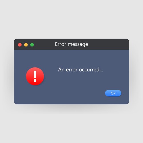 System error icon failure pc interface vector image