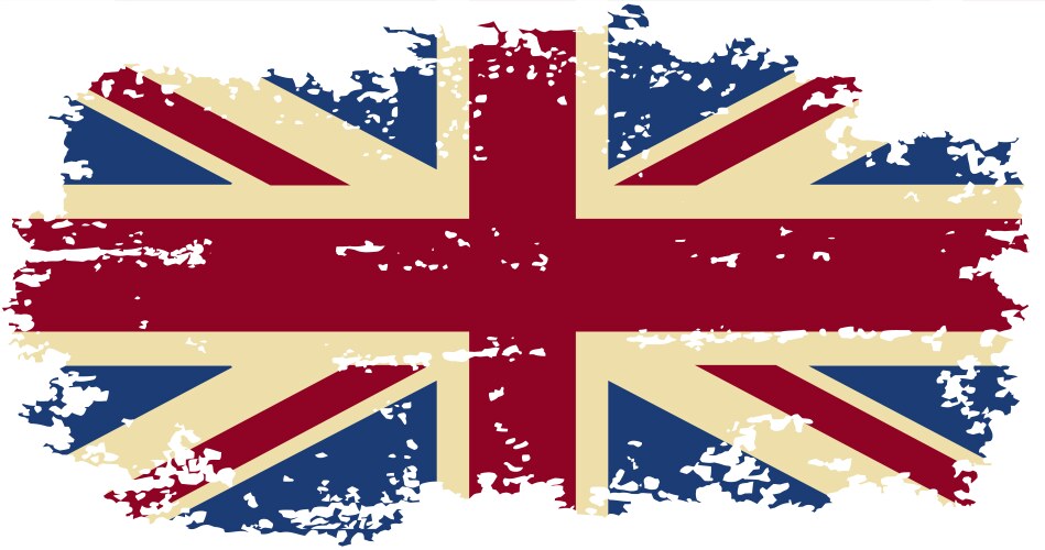 British flag grunge white Royalty Free Vector Image