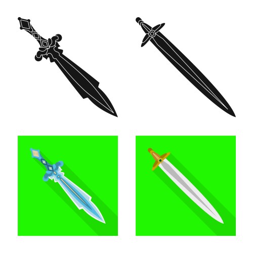 Isolated object game and armor icon collection vector image