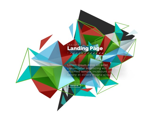 Triangular design abstract background landing vector image