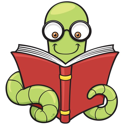 Book worm Royalty Free Vector Image - VectorStock