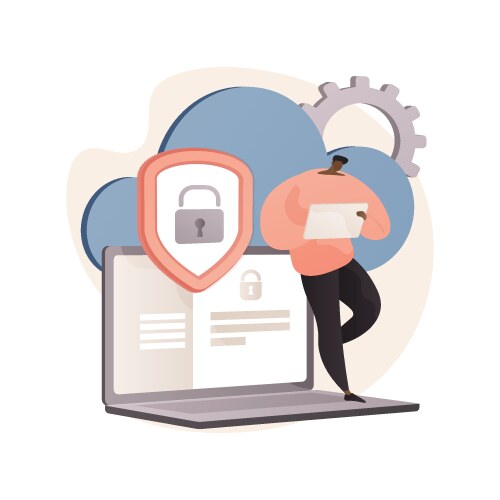 Cloud computing security abstract concept vector image
