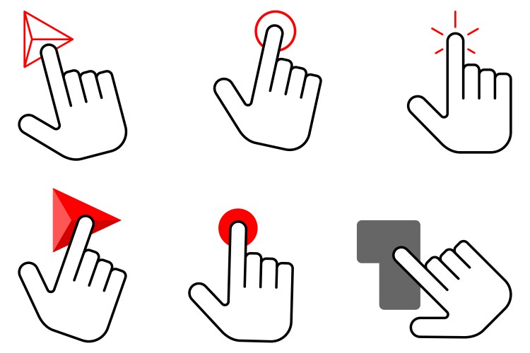 Computer hand cursor click icon symbol vector image