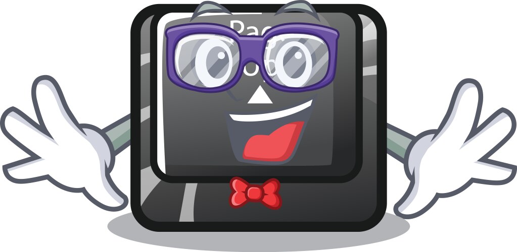 Geek button page up isolated with character vector image