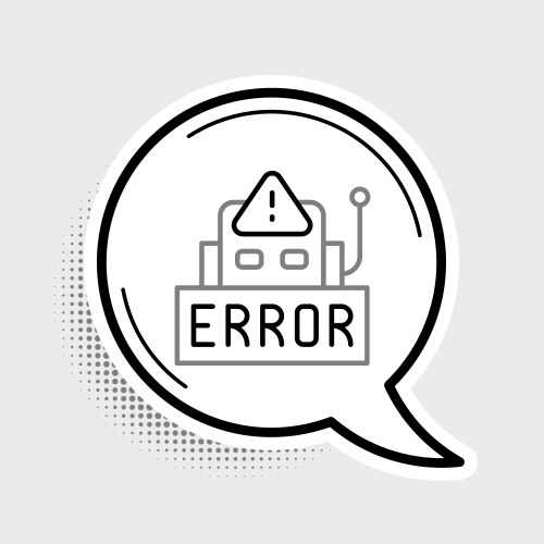 Line error in operation program robot vector image
