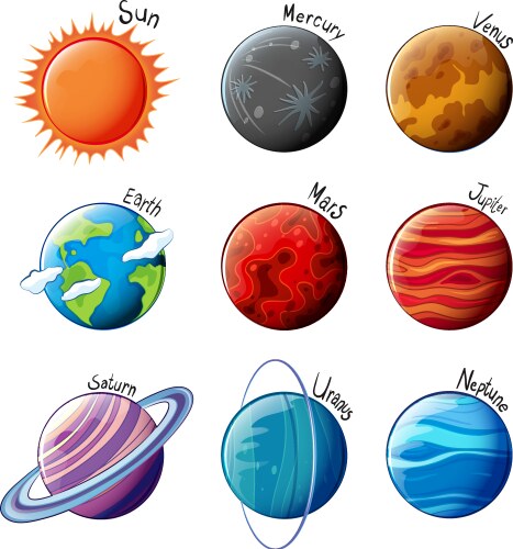 planets of the solar system vector image vector image