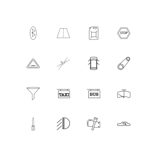 Thin Line Transportation Icons Vector Image