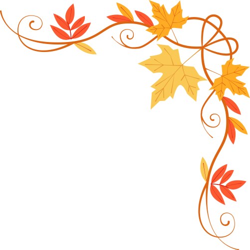 Calligraphy autumn corner frame – Royalty-Free Vector | VectorStock