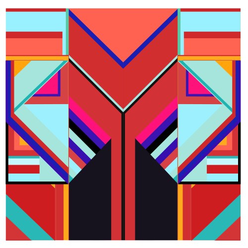 Colorful geometric and curve background pattern vector image