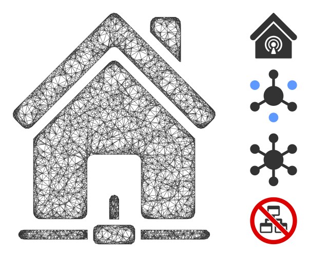 Home internet connection web mesh vector image