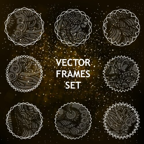 Ornate Patterned Frames & Vignettes vector image
