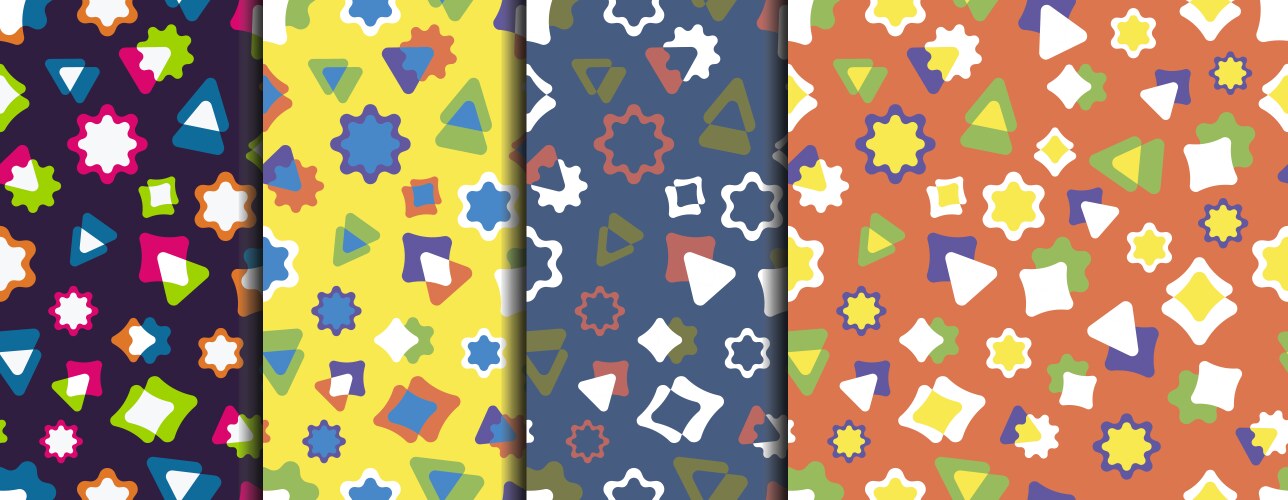 Pattern 10 a set colorful fun patterns vector image